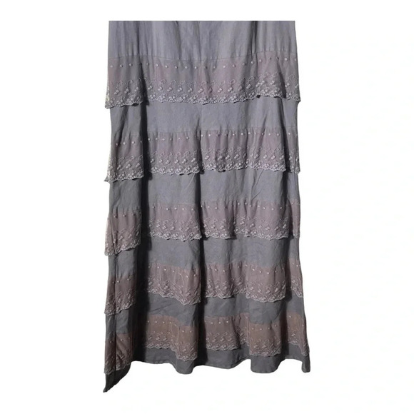 2015. ANTHROPOLOGIE SUNDANCE MISTY ISLIES LINEN FLORAL MIDI DRESS SIZE‎ 12 LACE - Picture 8 of 8